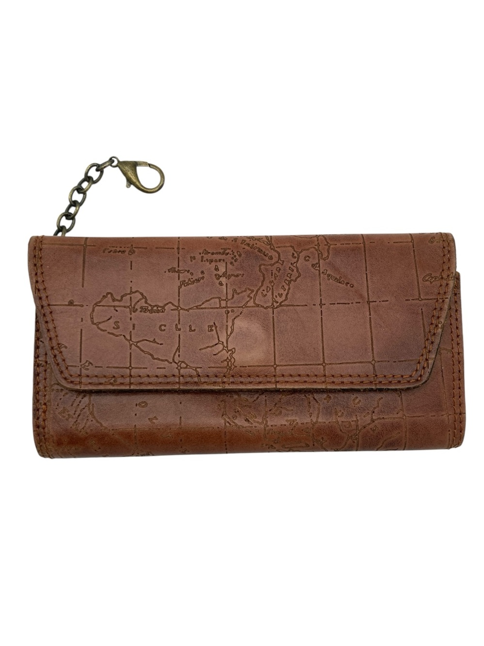 Patricia Nash Map Print Tooled Leather Wallet